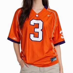 Nike Team Football Jersey L Orange Purple Collegiate No 3 Graphic Football Game